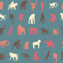 seamless pattern background with monkeys vector image