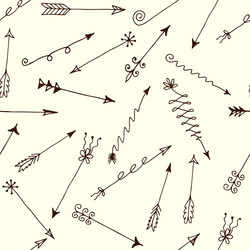 Seamless pattern with hand drawn arrows vector