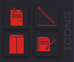set blank notebook and pen note paper with pinned vector image