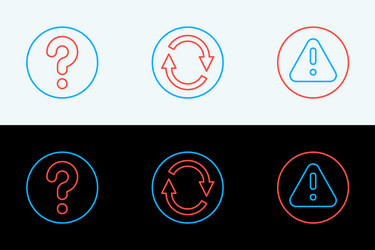 set line exclamation mark in triangle unknown vector image