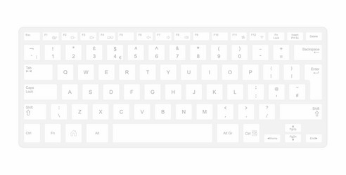 white computer keyboard vector image