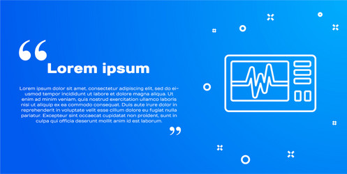 white line computer monitor with cardiogram icon vector image
