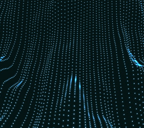Array with dynamic particles 3d futuristic vector