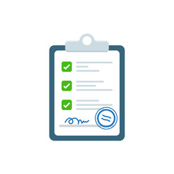 clipboard with checklist icon in flat style vector image