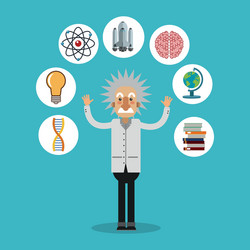 Colorful einstein and science design vector