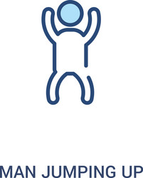 man jumping up concept 2 colored icon simple line vector image
