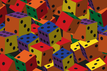 Rainbow color dice seamless pattern 3d vector