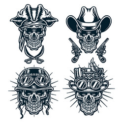 Skull Steampunk Cowboys Vector Image