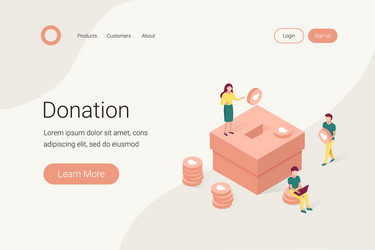 donation and charity isometric concept vector image