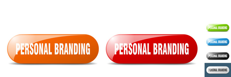 Personal branding button key sign push set vector