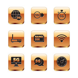 set 5g network monitor with nano sim card vector image