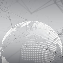abstract futuristic network shapes high tech vector image