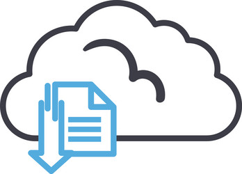 cloud computing with document and download arrow vector image