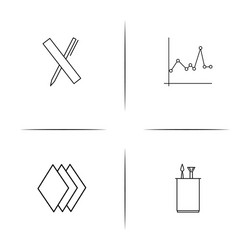Creative process and design simple linear icon vector