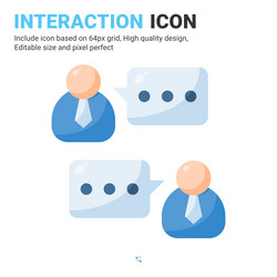 Interaction icon with flat color style isolated vector