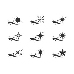 sparkling star icon different shape design vector image