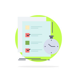 Todo task list check time flat color icon vector