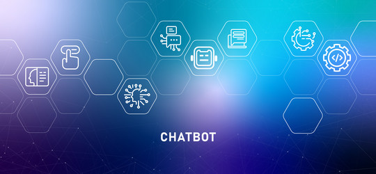 chatbot gradient header digital data smart vector image