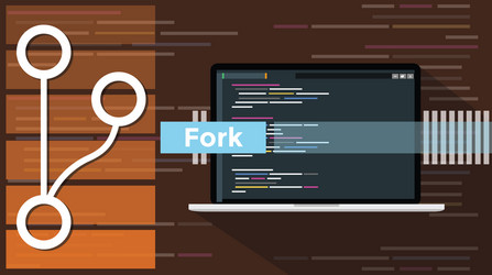 Fork git concept with the icon line style vector