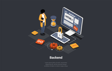 front back end of development responsive web vector image