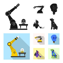 isolated object of robot and factory icon vector image
