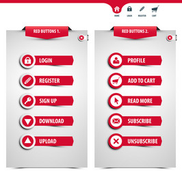 Red Web Buttons Collection vector image