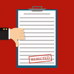 rejected application concepts document vector image