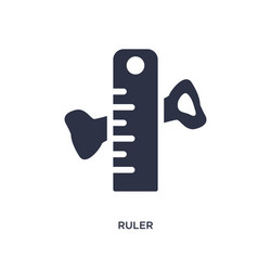 ruler icon on white background simple element vector image