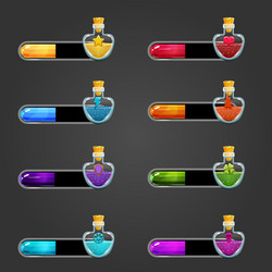 Set bar downloader with elixir bottles vector