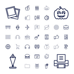 37 thin icons vector