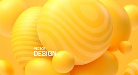 Abstract background with dynamic 3d spheres Vector Image