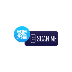 blue sticker template for payment with qr code vector