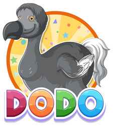 Dodo bird extinction animal cartoon logo in nature