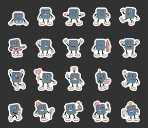 groovy retro notebook characters vector image