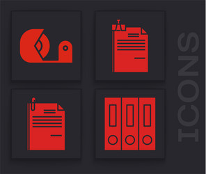 set office folders with papers and documents vector image