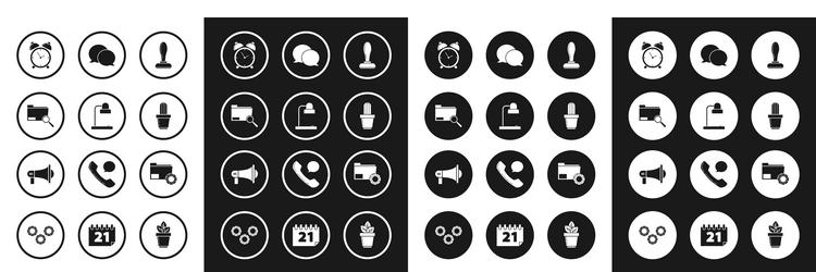set stamp table lamp search concept with folder vector image