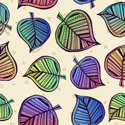 Summer pattern with color leaf nature background vector