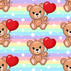 Teddy Bears & Balloons Pattern vector
