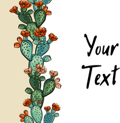Web banner template pattern wreath cacti vector