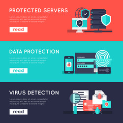 Data protection flat banner set Royalty Free Vector Image