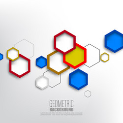 Geometric colorful hexagonal shapes background vector