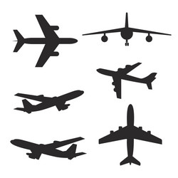 Plane Silhouettes - Aircraft Collection Vector Image