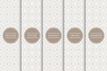 set seamless geometric ornamental vector