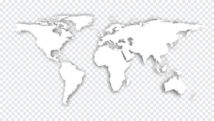 Gray 3d world map Royalty Free Vector Image - VectorStock