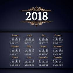 2018 calendar it can be used for web or print vector