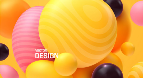 abstract background with dynamic 3d spheres vector image
