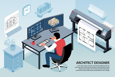 Architect designer horizontal vector