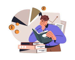 financial literacy education concept person vector