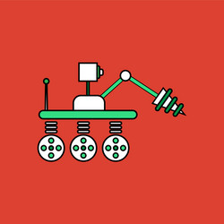 flat icon design collection space robot vector image