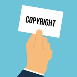 Man showing paper copyright text vector